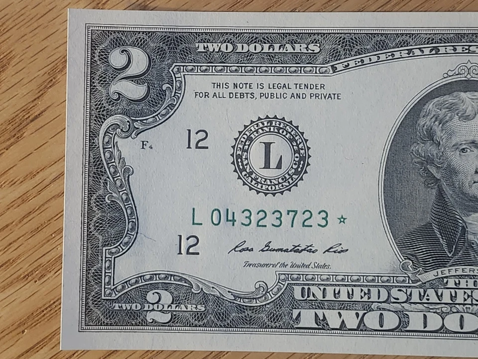 2013 $2 "STAR NOTE" SAN FRANCISCO L04323723* UNC/GEM 3 OF 3 CONS SERIAL NUMBERS - Image 3 of 4