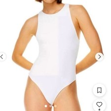 Babaton Aritzia High Neck White Bodysuit SIZE M Sleeveless Snap Bottom