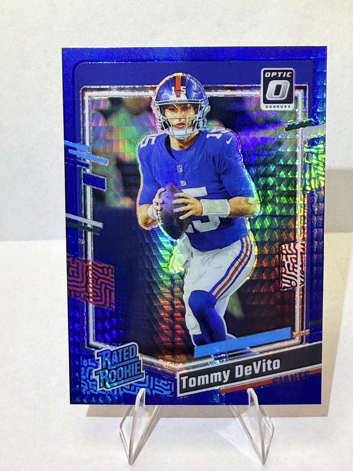 2023 Panini Donruss Optic - Rated Rookie Tommy DeVito #280 Blue Hyper Prizm (RC)