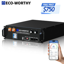 ECO-WORTHY 5.12kWh 48V 100AH Lithium Battery Server Rack UL1973 UL9540A CEC