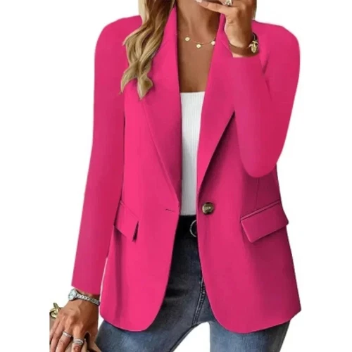 Damen Blazer Jacke Elegant Büro Mantel Formell Herbst Winter Slim Einfarbig Neu - Bild 11 von 26