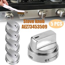 5 knobs AEZ73453509 Burner Knob Super Boil Compatible with LG Range Stove Knob