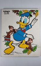 Vintage Playskool Wooden Donald Duck Frame Puzzle