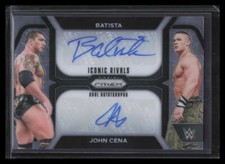 2024 Panini Prizm Iconic Rivals Dual Autographs Batista John Cena Dual Auto /25