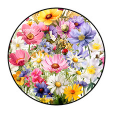 30 PRETTY WILDFLOWERS ENVELOPE SEALS STICKERS LABELS TAGS 1.5" ROUND FLORAL