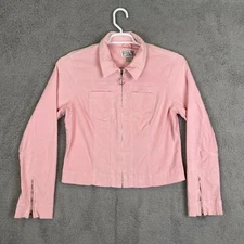 BB Dakota Jacket Womens M/L Pink Cord Stretch Cotton Fabric Full Zip Barbiecore