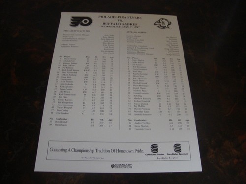 Phila. Flyers--Janne Niinimaa--Souvenir Game Day Photo--Limited /4000---1997 - Picture 2 of 2