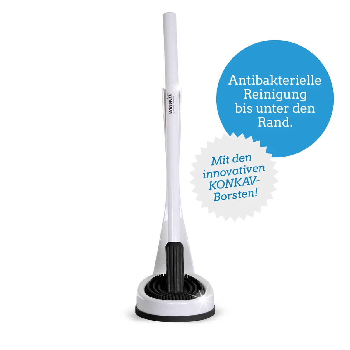 Abrush Scopino WC Classico In Silicio: Set Con Porta Spazzola Chiuso (Nero, Bianco O Argento)