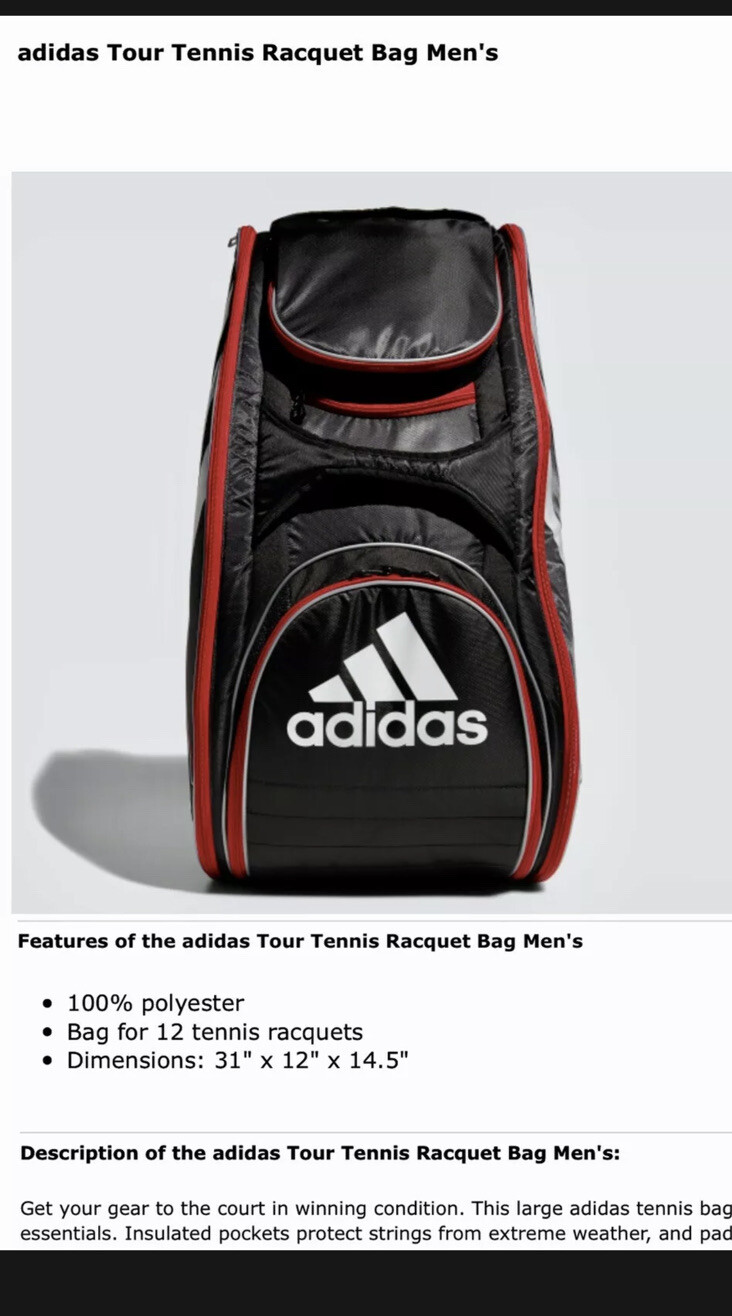adidas tour 12 pack tennis bag