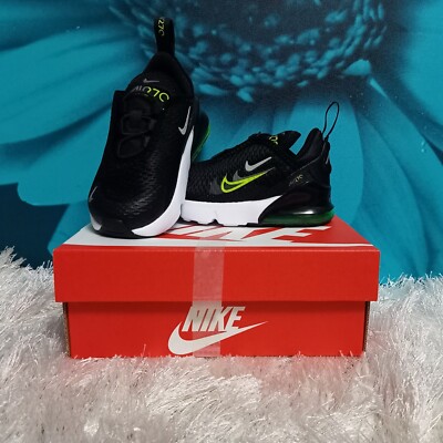 Nike Air Max 270 Kleinkind Schwarz/Volt Turnschuhe, Baby UK 5,5 US 6C EU 22