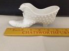 Vintage Fenton Shoe White Milk Glass Hobnail Pattern Cat Head — photo 2