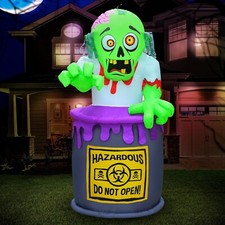 5 Ft Toxic Zombie Barrel Halloween Inflatable Outdoor Halloween Decoration
