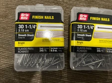 2 X Grip-Rite 3D 1-1/4 in. Finish Nails Bright Steel Nail  6 Oz  Smooth Shank