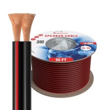50ft Speaker Cable 14AWG 14/2 Gauge CL3 Rated In-Wall Bulk Audio Wire Black/Red