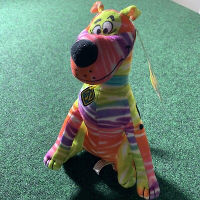 Scooby Doo Dog Plush Tie Dye Rainbow Stripe Toy Mystery Stuffed Animal Toy  8