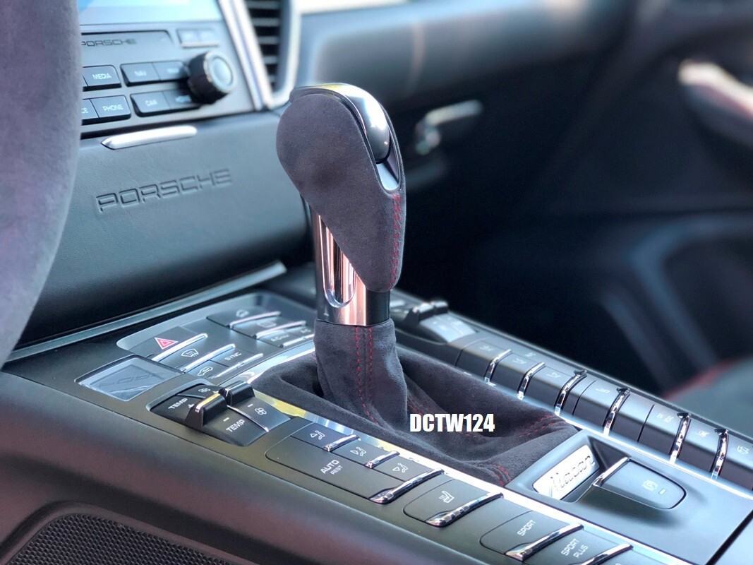 Porsche Macan S GTS Turbo Alcantara wrap shift knob shifter color stitching red eBay