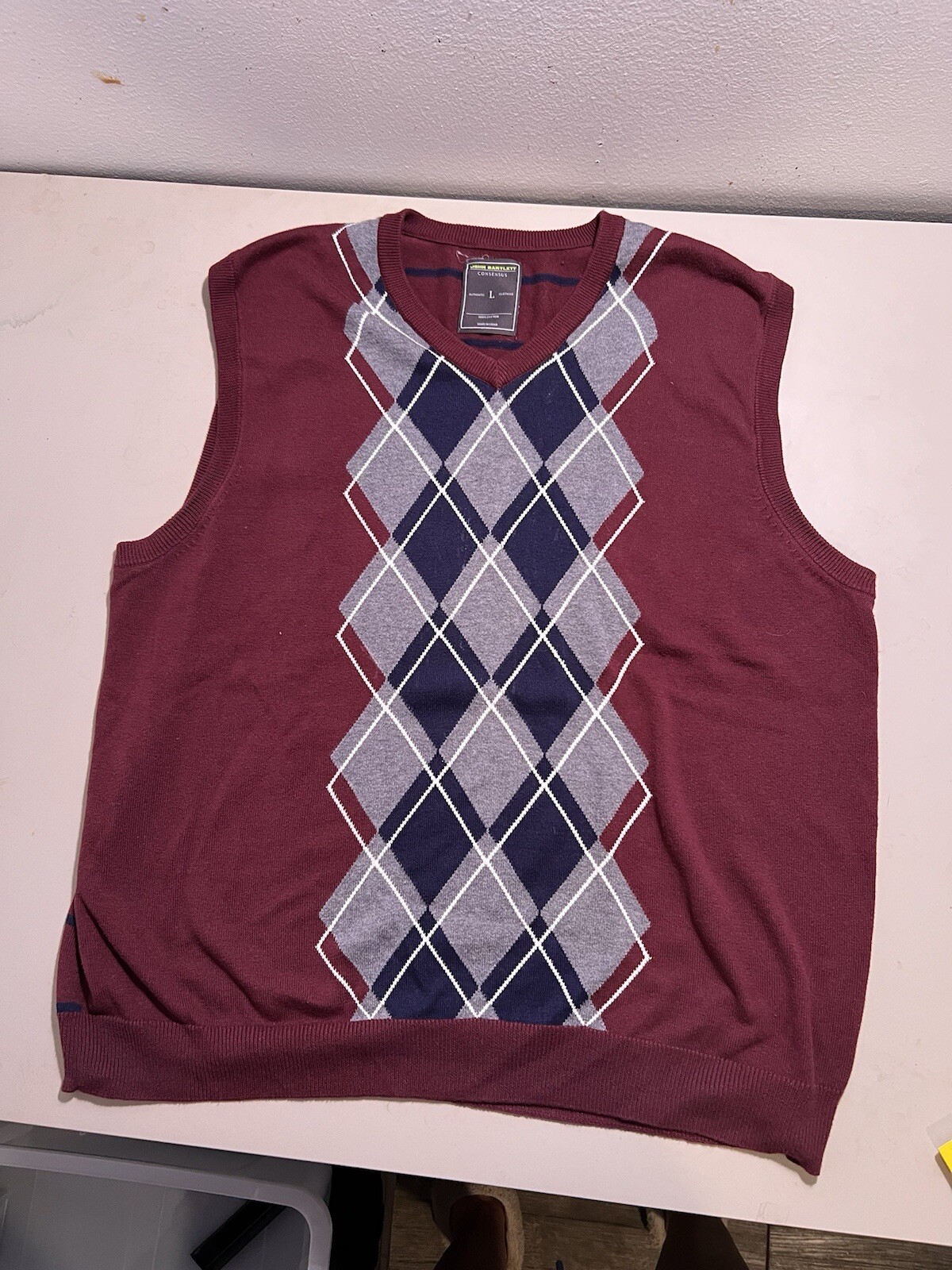 John Bartlett Consensus Argyle Sweater Grandpa Go… - image 1