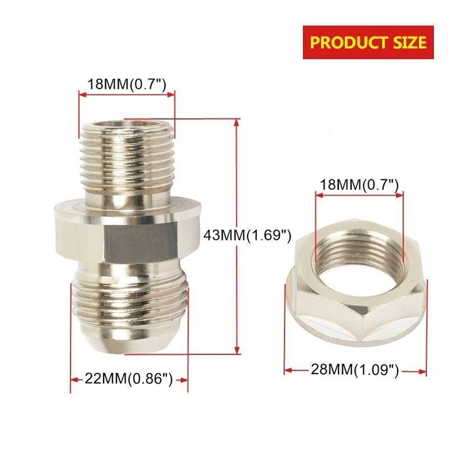 1X AN10 10AN M18x1.5 Car Turbo Oil Pan / Oil sump Return Drain Adapter & Fitting Foto 2 de 4