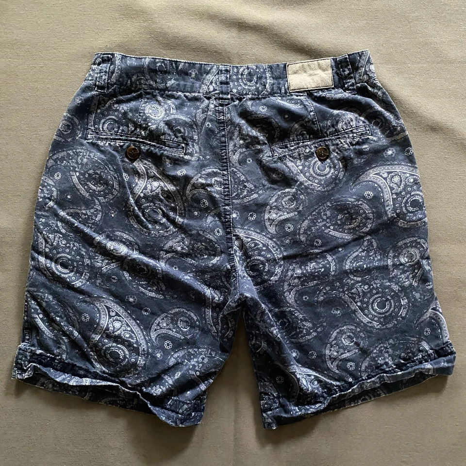 Sovereign Code Shorts Mens Size Small Blue Paisley Chino Casual - Image 2 of 4