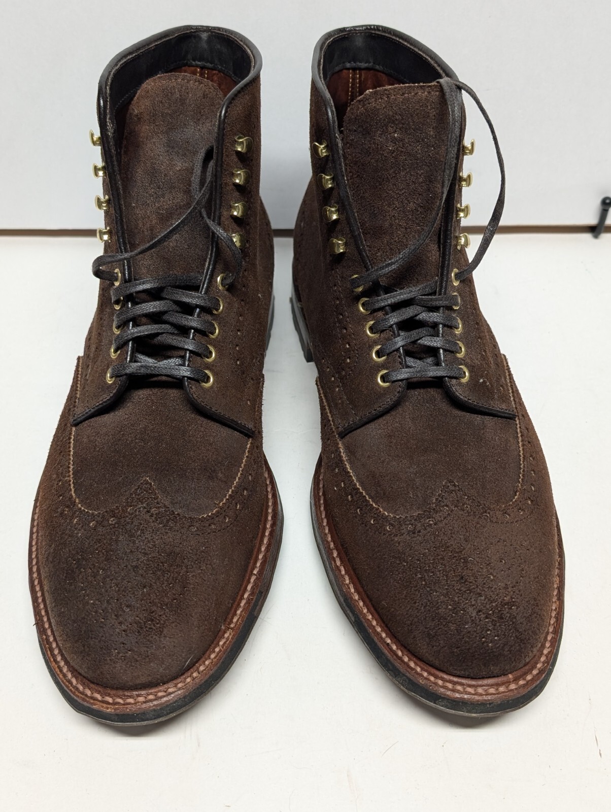 Alden D8831HC Tobacco Reverse Chamois Wing Tip Boot