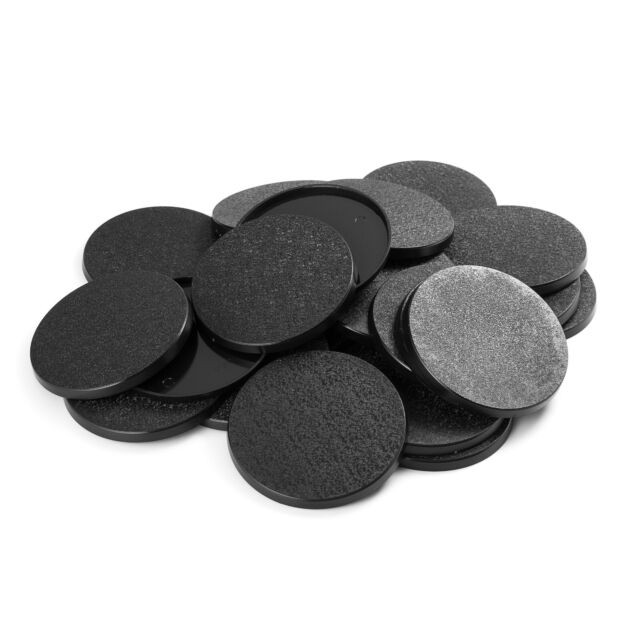 Pack of 25 50 mm Plastic Round Bases Miniature Wargames Table gaming TEXTURED