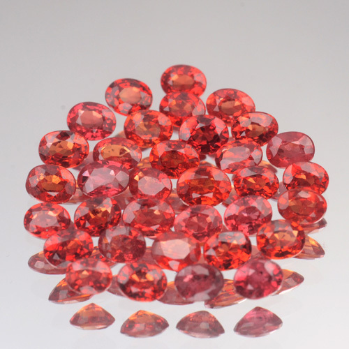 4x3mm Perfect Oval Cut Calibrated Natur Orange Red SAPPHIRE Songea, Tansania - Bild 8 von 8