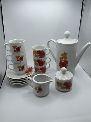 Vintage Mitterteich Bavaria Coffee Set #504   German Porcelain Tableware