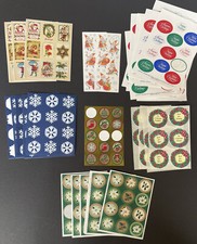 New Lot VINTAGE HALLMARK Martha Negley CHRISTMAS Santa Snowflake STICKERS