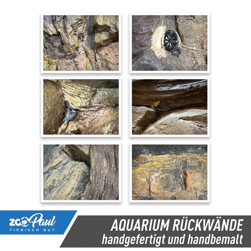 🐠 Aquarium Rückwand 3D 120x50cm ZooPaul Terrarium Hintergrund Stein Struktur - Bild 9 von 9