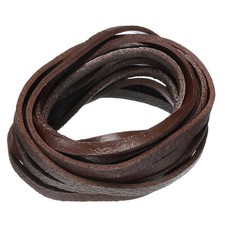 3.3 Yards 5mm Flat Leather Cord, Leather Lacing Strips for DIY Crafts Coffee