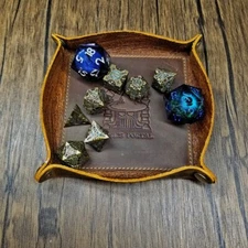 Dnd Dice Tray Sages Portal Branded Crazy Horse Oiled Saddle Leather Travel Size