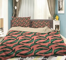 3D Tropical Leaves Patten Pink Quilt Cover Set Duvet Cover Bedding Pillowcases