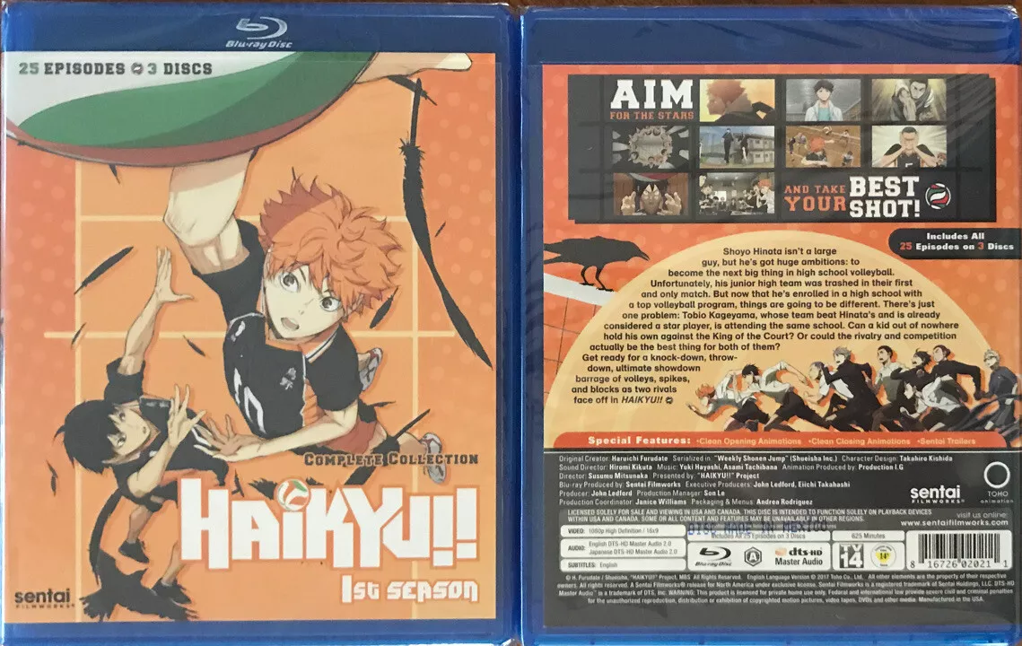 Haikyu!! Season 1 Complete Collection (3-disc set blu ray) 816726020211