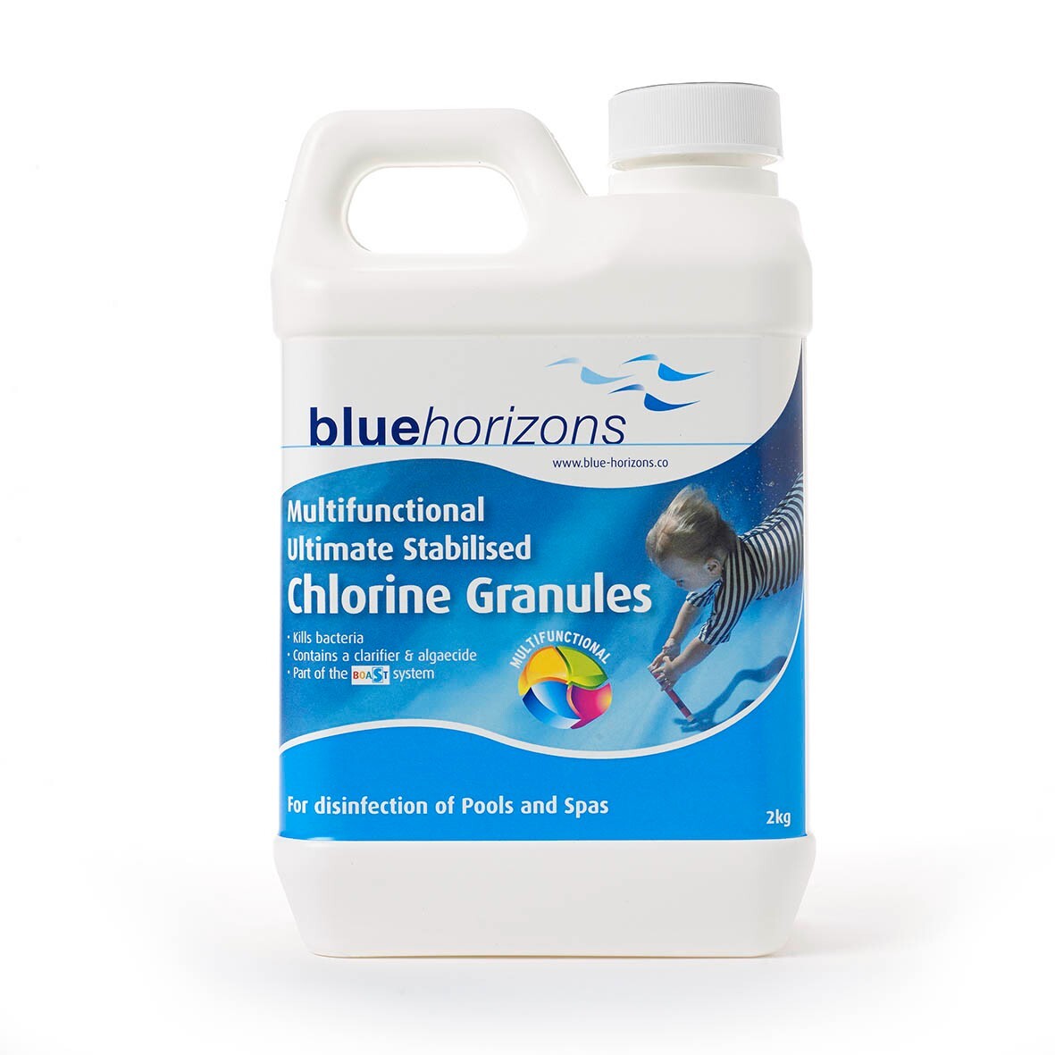 Blue Horizons Ultimate Stabilised Multifunctional Chlorine Granules 2kg for Pool