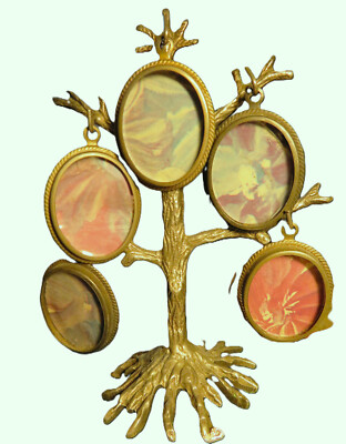 Petit arbre porte photos vintage avec cadres médaillons Petit arbre porte photos vintage avec cadres médaillons