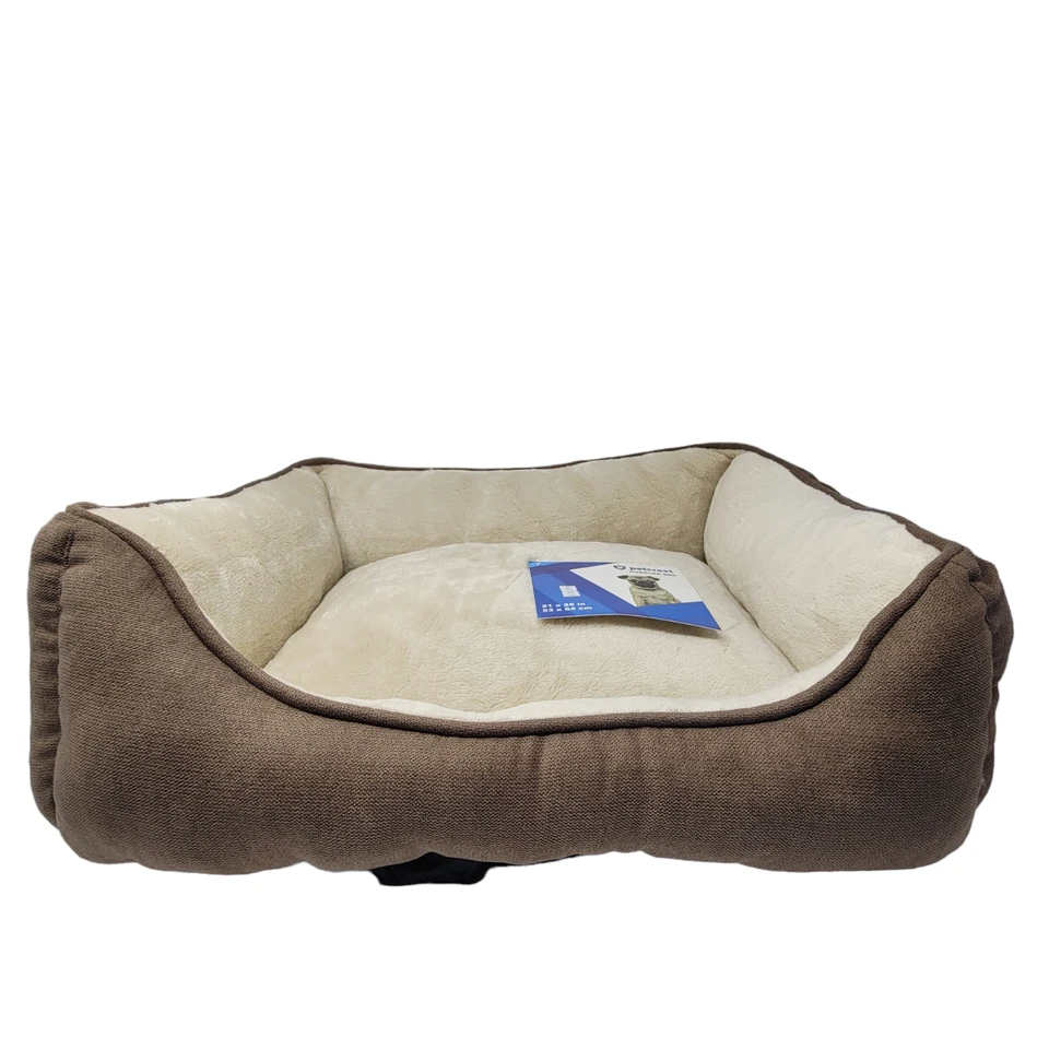 Cama de pelúcia Petcrest para cães e gatos marrom 25 x 21 nova lavável na máquina - Imagem 2 de 4
