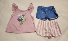 NWT Carter's Ice Cream Short Pajamas PJs 3PC Toddler Girl