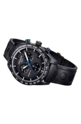 TISSOT PRS 516 CHRONOGRAPH BLACK CARBON DIAL MEN'S WATCH T100
