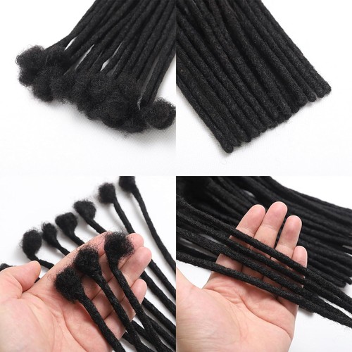 100% Human Hair Dreadlocks Extension 0.8cm Width 10 Inch 20 Strands Natural - Picture 2 of 6