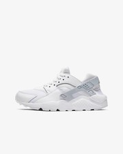 Nike Air Huarache Run Size 5Y Triple White Sneaker 654275 110 New