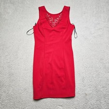 Forever 21 Dress Women's Large Red Sleeveless Open Back Straight 