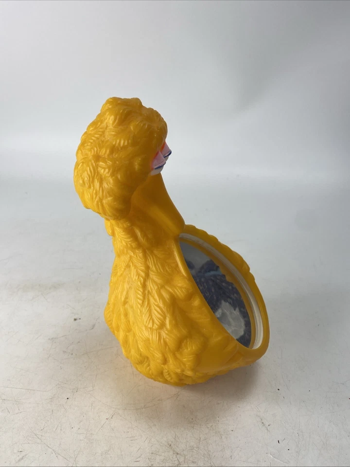 Espejo musical vintage Sesame Street Big Bird juguete 1971 plástico moldeado bebé 8,5" Foto 4 de 4