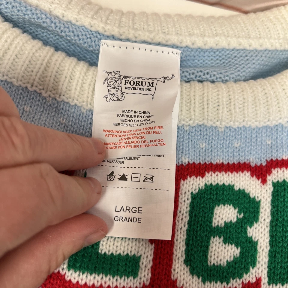 Navidad Jingle Bells Iluminar Musical Feo Fiesta Suéter Disfraz Adulto (Grande) Foto 4 de 4