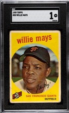 1959 TOPPS #50 WILLIE MAYS SAN FRANCISCO GIANTS BASEBALL CARD SGC 1 POOR