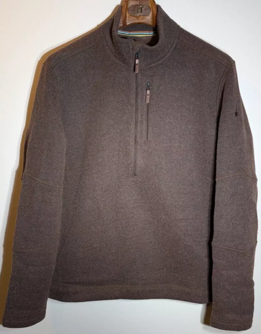 smartwool bourbon heather hudson trail fleece half zip sweater