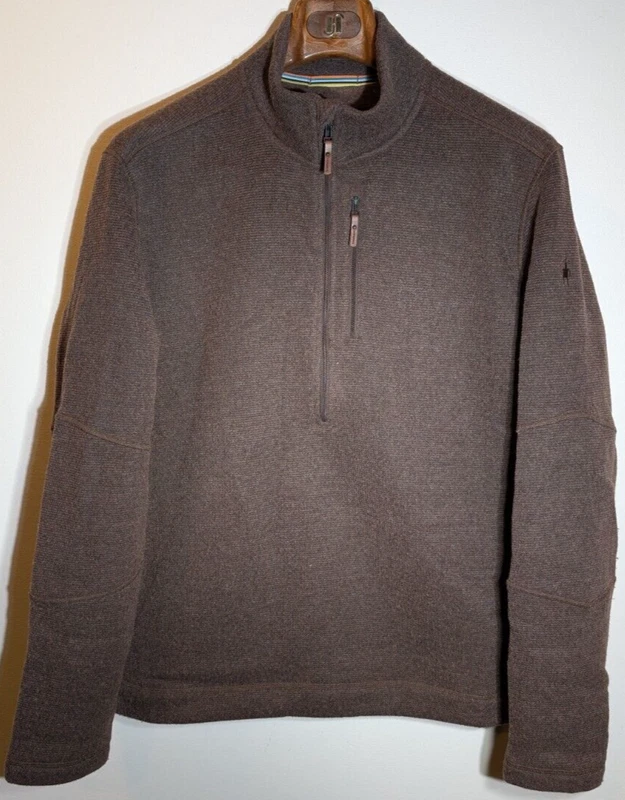 smartwool bourbon heather hudson trail fleece half zip sweater