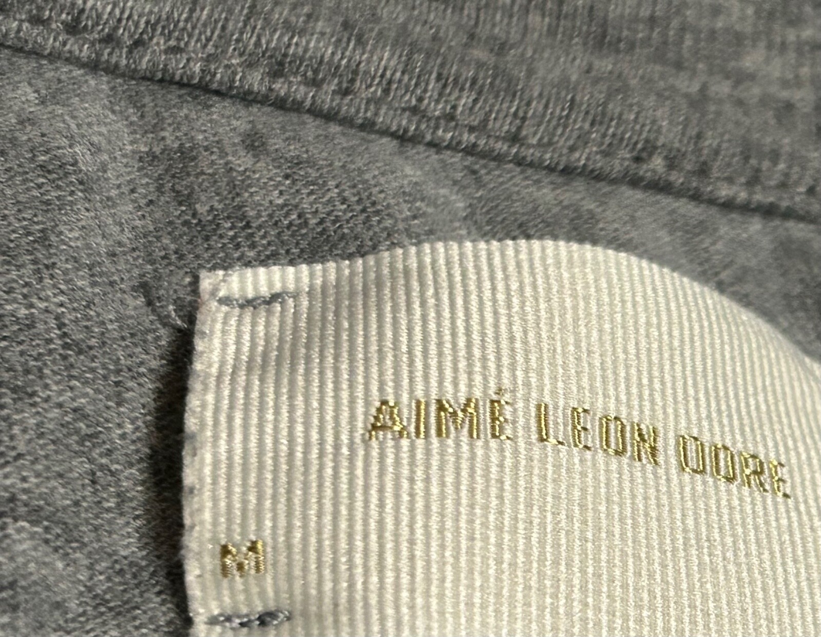 AIME LEON DORE t-shirt Men's heather grey MEDIUM long sleeve ald