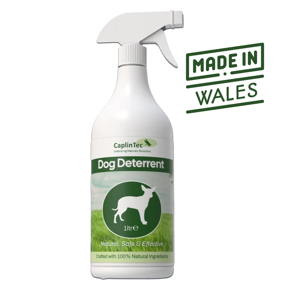 CAPLINTEC Stop Dog Deterrent Repellent Spray. Natural - Safe. Indoor Outdoor Use 1ltr.