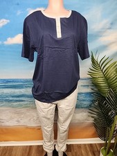 Mnamo 100 Cotton Short Sleeve Mens Pajama Set Size XLarge Blue Top Gray Bottom