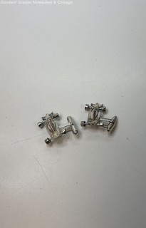 Sterling Silver Race Car Cufflinks 13g